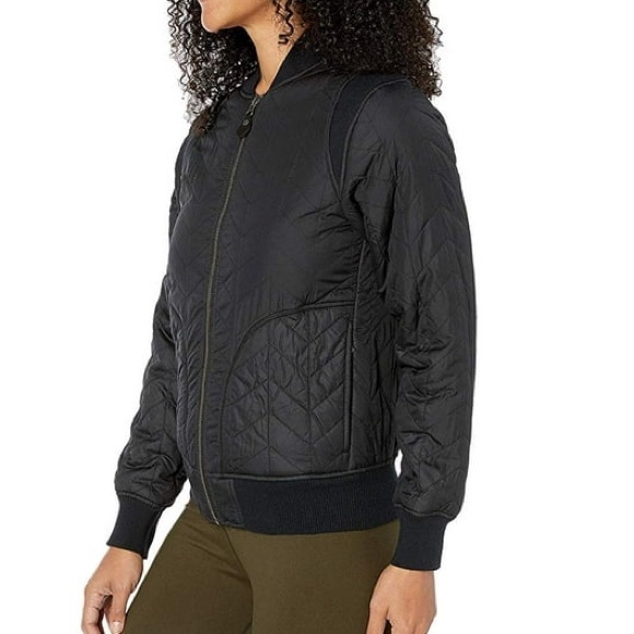 Prana Black Diva Bomber Fleece Jacket Large - Picture 2 of 14